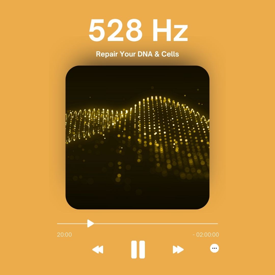 528 Hz Solfeggio Frequency MP3 file cover - Sound Healing for DNA Repair and Cellular Regeneration