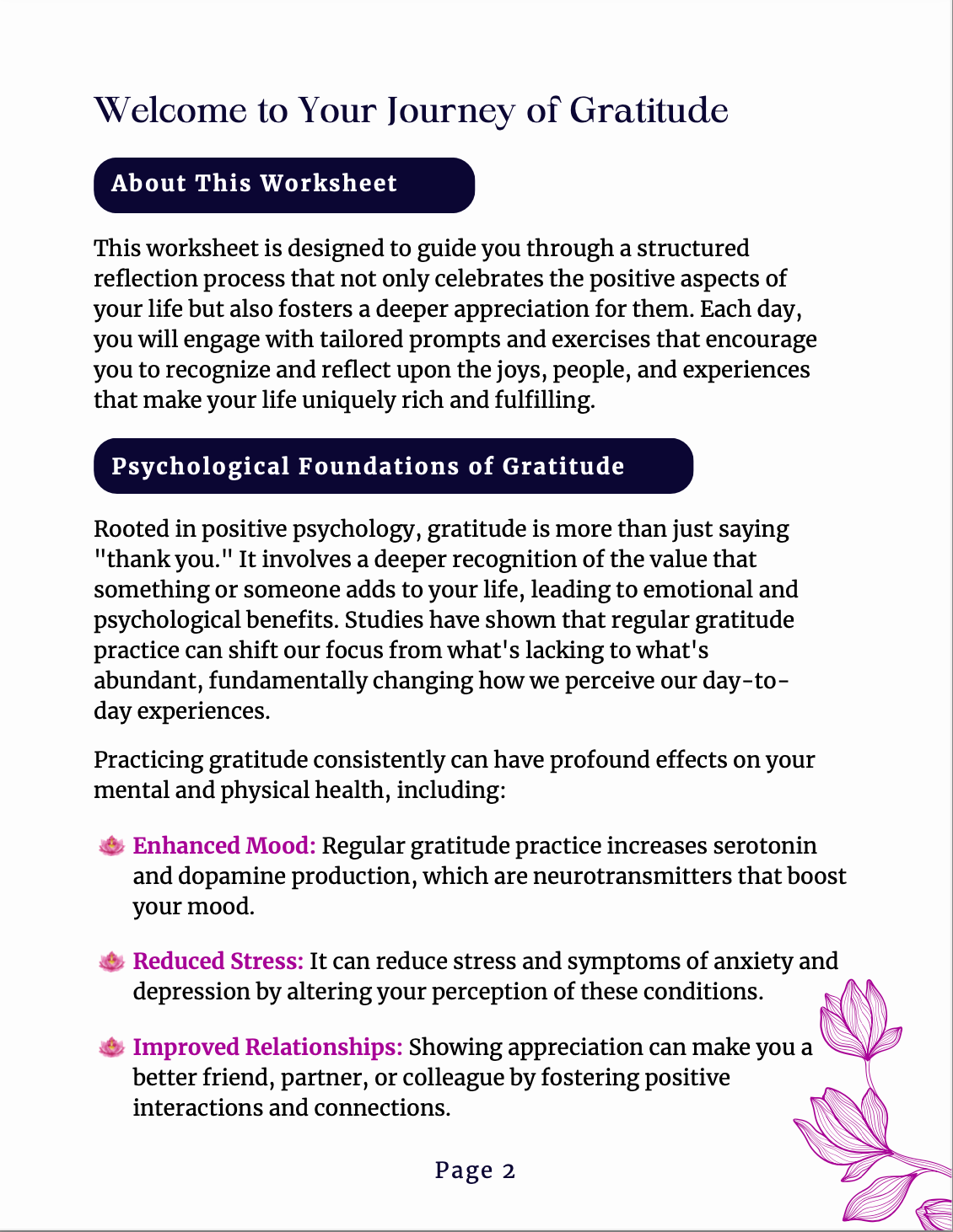 Gratitude Workbook - Inside Look 2